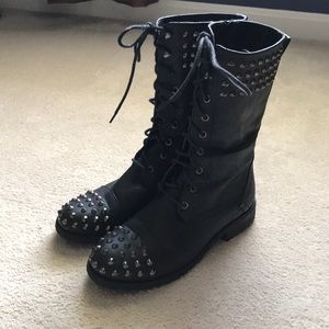 Moto Spiked Combat Boots